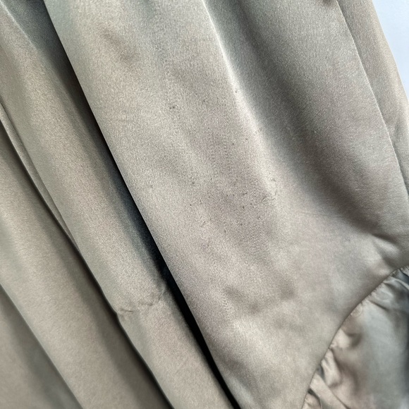 Satin Olive Ruffle Romper - Picture 6 of 6